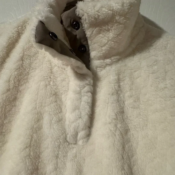 Eddie Bauer Cream Fleece Pullover Jacket - Picture 3 of 5